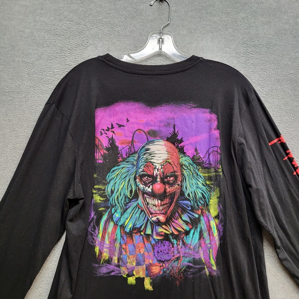 Fright Fest Men Shirt‎ Large Black Six Flags Long Sleeve Tee